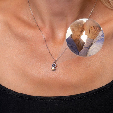 Astronaut Photo Necklace Photo Personalised Necklace - Photo Necklace - Photo Projection Necklace Necklace Silver Brother & Sisters